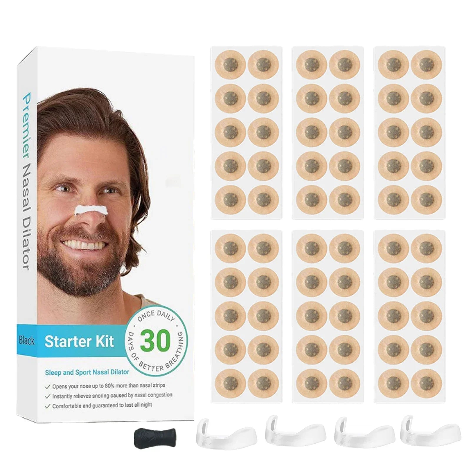 Dilatateurs Nasaux Magnétiques | 4 Tailles pour un Ajustement Parfait | Respirez Librement, Dormez Profondément, Réduisez les Ronflements