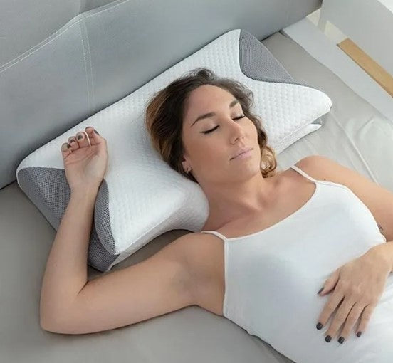 Oreiller Cervical en Forme de Papillon | Soutien Ergonomique du Cou pour Nuits Réparatrices, Siestes et Voyages sans Douleur